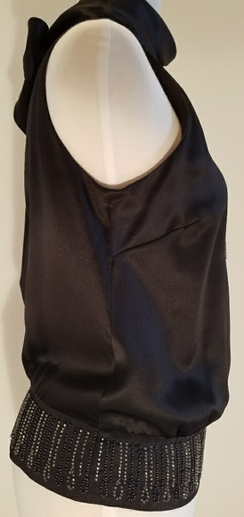 BCBGMaxAzria silk beaded sleeveless top - Picture 5 of 8